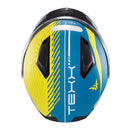 Capacete Texx Escam Kratos Cyber Azu Verd Fosc 61