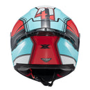 Capacete Texx Fecha Raptor Hornet Azu Verm Branc Bril 56