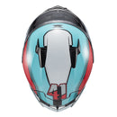 Capacete Texx Fecha Raptor Hornet Azu Verm Branc Bril 56