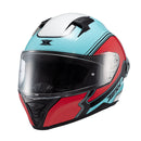 Capacete Texx Fecha Raptor Hornet Azu Verm Branc Bril 60