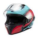 Capacete Texx Fecha Raptor Hornet Azu Verm Branc Bril 60