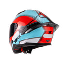 Capacete Texx Fecha Raptor Hornet Azu Verm Branc Bril 64