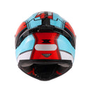 Capacete Texx Fecha Raptor Hornet Azu Verm Branc Bril 64
