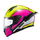 Capacete Texx Fecha Raptor Hornet Verd Ros Branc Bril 62