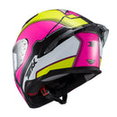 Capacete Texx Fecha Raptor Hornet Verd Ros Branc Bril 62