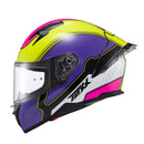 Capacete Texx Fecha Raptor Hornet Verd Rox Branc Ros Bril 60