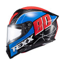 Capacete Texx Fecha Kaiman Vector Azu Verm Pret Branc Bril 58