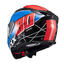Capacete Texx Fecha Kaiman Vector Azu Verm Pret Branc Bril 60