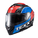 Capacete Texx Fecha Kaiman Vector Azu Verm Pret Branc Bril 60