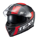 Capacete Texx Fecha Kaiman Track Verm Pret Cinz Fosc 62