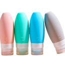 4 Potes Frascos Silicone Reutilizável Flexível Viagem