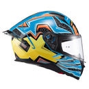 Capacete Texx Fecha Raptor Arcade Azu Verm Amare Bril 56