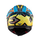 Capacete Texx Fecha Raptor Arcade Azu Verm Amare Bril 56