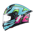 Capacete Texx Fecha Raptor Arcade Azu Verd Ros Bril 60