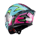 Capacete Texx Fecha Raptor Arcade Azu Verd Ros Bril 62