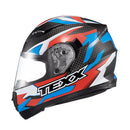 Capacete Texx Strike Ride Azu Verm Branc Pret Bril 56