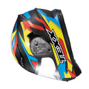 Capacete Texx Strike Ride Azu Verd Verm Pret Bril 56