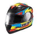 Capacete Texx Strike Ride Azu Verd Verm Pret Bril 56