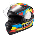 Capacete Texx Strike Ride Azu Verd Verm Pret Bril 56