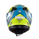 Capacete Texx Strike Superstar Verd Azu Branc Bril 56
