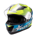 Capacete Texx Strike Superstar Verd Azu Branc Bril 56