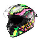 Capacete Texx Fechado Spihe Maasai Verde Rosa 62
