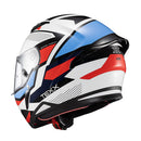 Capacete Texx Fechado Hunter Ark Preto Verm Azul E Branco Brilho 56