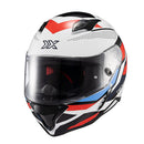 Capacete Texx Fechado Hunter Ark Preto Verm Azul E Branco Brilho 56