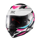 Capacete Texx Fechado Hunter Ark Preto Rosa Azul Tiffany E Branco Brilho 56