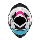 Capacete Texx Fechado Hunter Ark Preto Rosa Azul Tiffany E Branco Brilho 56