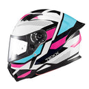 Capacete Texx Fechado Hunter Ark Preto Rosa Azul Tiffany E Branco Brilho 60