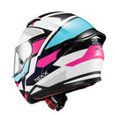 Capacete Texx Fechado Hunter Ark Preto Rosa Azul Tiffany E Branco Brilho 60