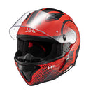 Capacete Texx Fechado Hunter Draco Preto Verm E Cinza Brilho 56