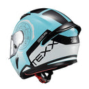 Capacete Texx Fechado Hunter Draco Preto Azul Tiffany Branco E Cinza Brilho 56