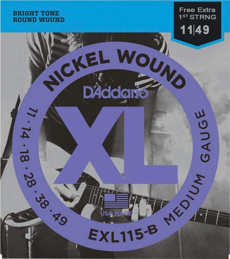 Encordoamento Para Guitarra - Exl115 6 Cordas Blues / Jazz / Rock .011-.049 - Corda Mi Extra