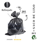 Saco De Lixo 20 Litros Reforçado Preto - 100 Unidades