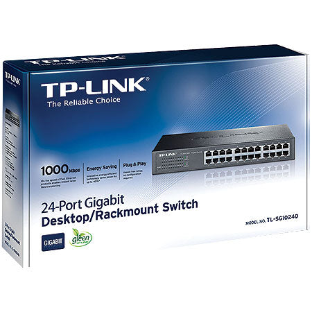 Switch Gigabit 24 Portas 10/100/1000 Mesa Ou Montavel Em Rack Nao Gerenciavel Tl-sg1024d Smb