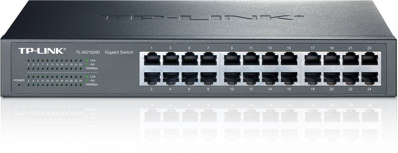 Switch Gigabit 24 Portas 10/100/1000 Mesa Ou Montavel Em Rack Nao Gerenciavel Tl-sg1024d Smb