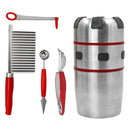 Espremedor Amassador Cortador De Frutas Verduras Aço Inox