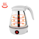 Chaleira Eletrica Dobravel Silicone 600w 110v 600ml Branco