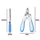 Alicate Pet Tesoura Corte De Unhas Com Lixa Cor:azul
