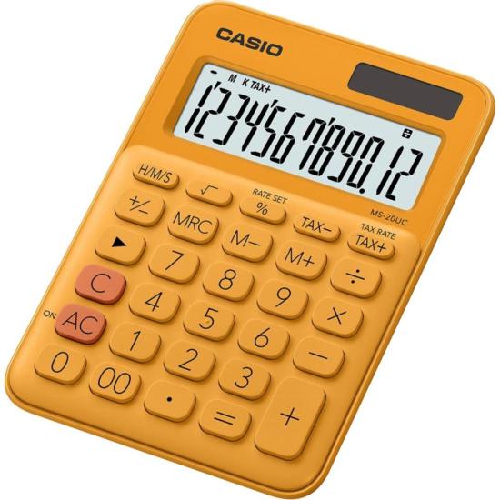 Calculadora de Mesa Casio MS20UC 12 Dígitos Laranja