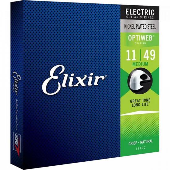 Encordoamento Para Guitarra .011 Optiweb 19102 Elixir