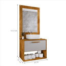 Conjunto Gabinete Cuba Espelho Banheiro Naturalle Off White