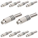 Conector Rca Femea Metal Níquel Preto Storm 10 Unidades