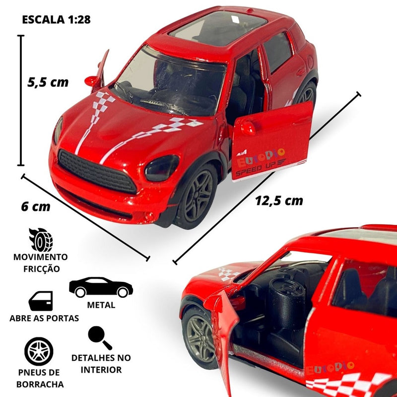 Carrinho De Ferro Miniatura Cooper Countryman Abre As Portas