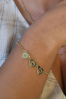 Pulseira Com Chapa De Coração Banhado Em Ouro 18k Cor:dourado