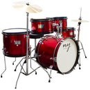 Bateria Acústica Infantil Junior 2t Vermelha Com Banco New York