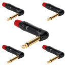 Conector P10 Stereo 90 Graus Metal Preto Gold Storm 5 Un