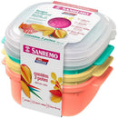 Pote Plástico Conjunto Com 3 Potes Quadrado 480ml